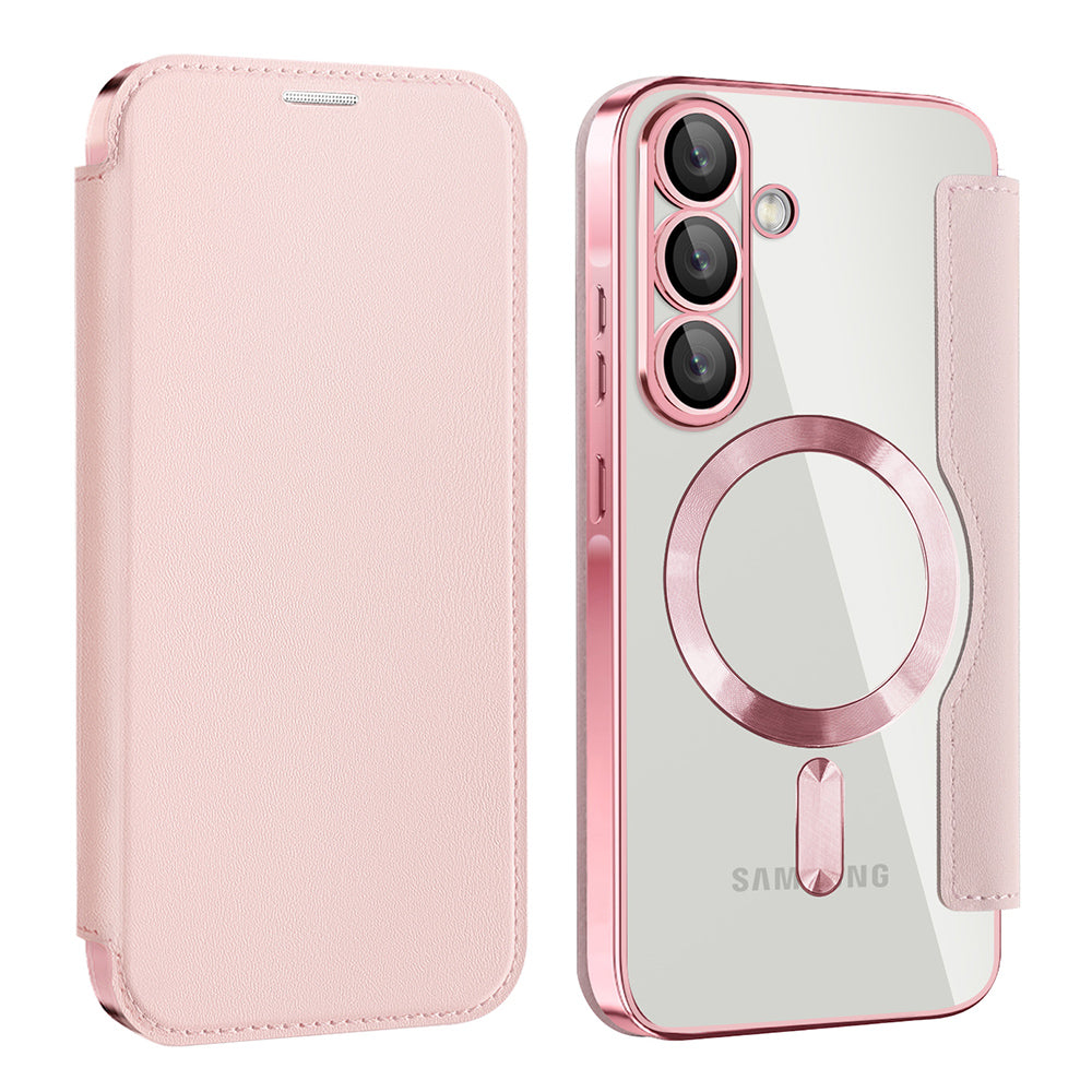 Etui MagSafe dla Samsung Galaxy A57 5G, Techsuit, SmartMag Book, Różowy