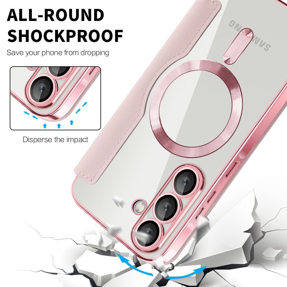 Etui MagSafe dla Samsung Galaxy A57 5G, Techsuit, SmartMag Book, Różowy