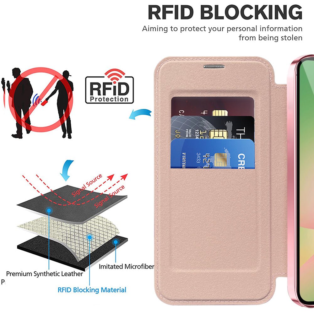 Etui MagSafe dla Samsung Galaxy A57 5G, Techsuit, SmartMag Book, Różowy