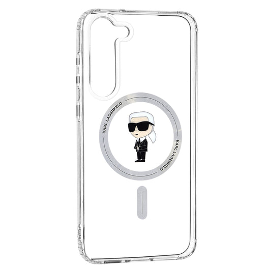 Etui MagSafe dla Samsung Galaxy S23+ S916, Karl Lagerfeld, IML Ikonik Karl, Przezroczyste