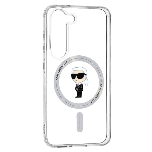 Etui MagSafe dla Samsung Galaxy S23 S911, Karl Lagerfeld, IML Ikonik Karl, Przezroczyste
