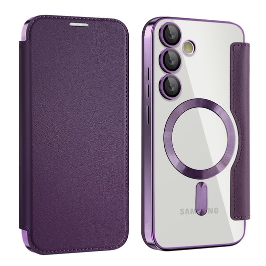 Etui MagSafe do Samsung Galaxy S23 S911, Techsuit, SmartMag Book, Fioletowy