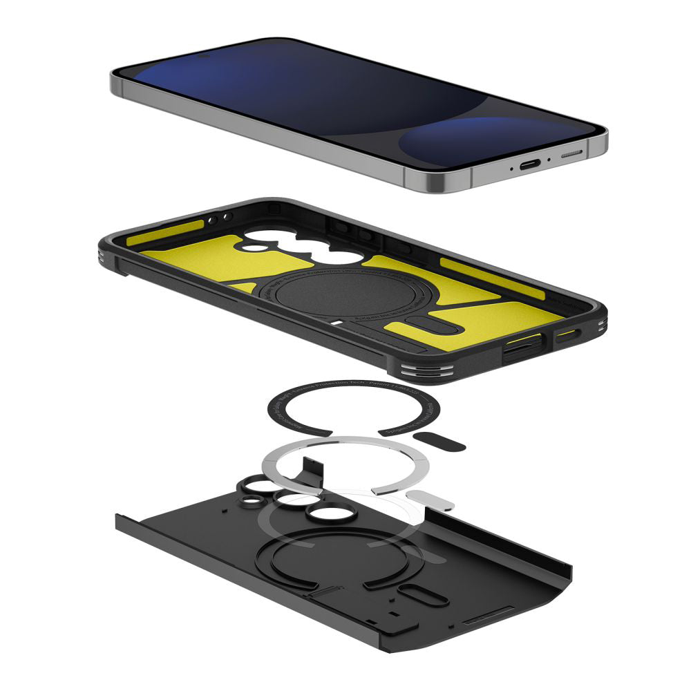 Etui MagSafe dla Samsung Galaxy S24 FE S721, Spigen, Tough Armor, Czarne ACS08625