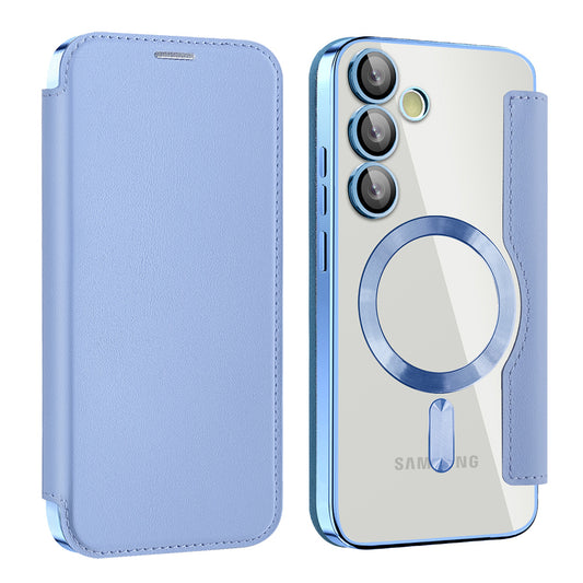 Etui MagSafe do Samsung Galaxy S24 FE S721, Techsuit, SmartMag Book, Niebieski