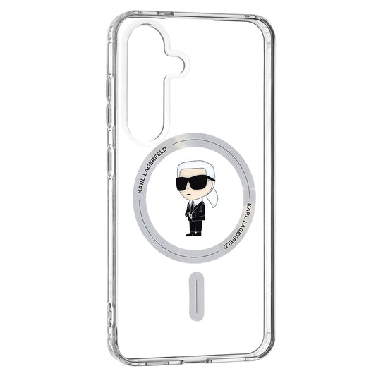 Etui MagSafe dla Samsung Galaxy S24 S921, Karl Lagerfeld, IML Ikonik Karl, Przezroczyste
