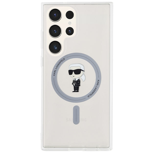 Etui MagSafe dla Samsung Galaxy S24 Ultra S928, Karl Lagerfeld, IML Ikonik Karl, Przezroczyste
