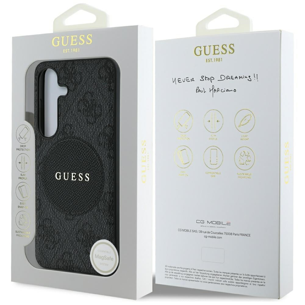 Etui MagSafe dla Samsung Galaxy S25+ S936, Guess, 4G Circle Classic Logo, Czarne