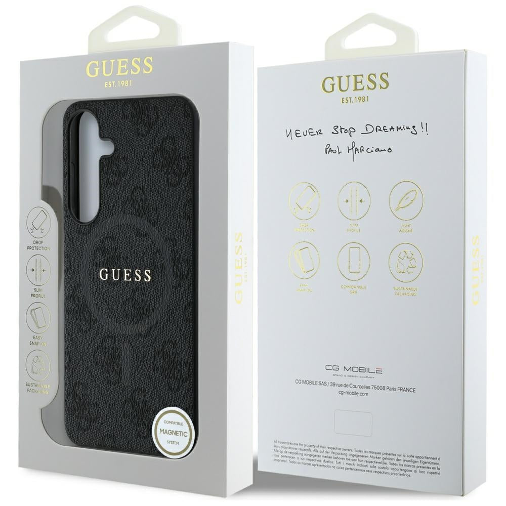 Etui MagSafe dla Samsung Galaxy S25+ S936, Guess, 4G Ring Classic Logo, Czarne