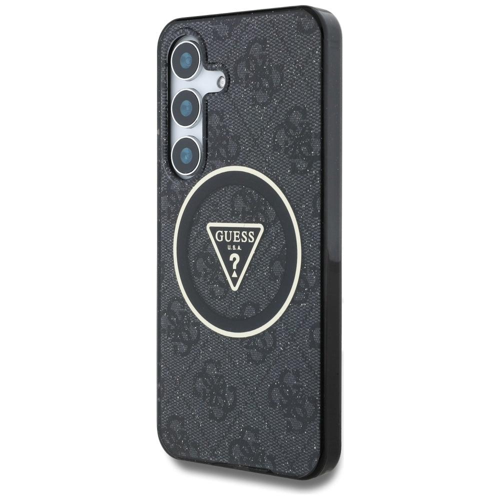 Etui MagSafe dla Samsung Galaxy S25+ S936, Guess, IML Glitter 4G Circle Triangle, Czarne