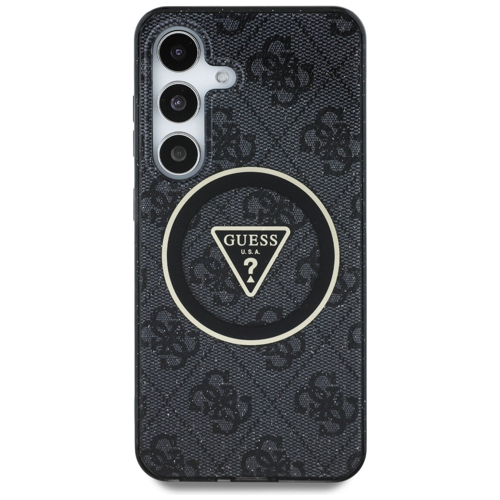 Etui MagSafe dla Samsung Galaxy S25+ S936, Guess, IML Glitter 4G Circle Triangle, Czarne