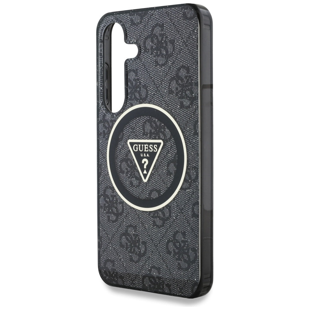 Etui MagSafe dla Samsung Galaxy S25+ S936, Guess, IML Glitter 4G Circle Triangle, Czarne