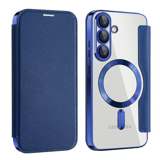 Etui MagSafe do Samsung Galaxy S25+ S936, Techsuit, SmartMag Book, Niebieskie