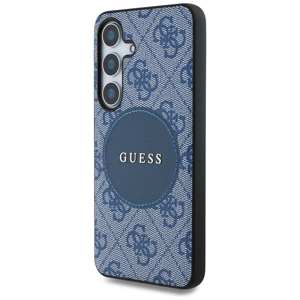 MagSafe Case for Samsung Galaxy S25 S931, Guess, 4G Circle Classic Logo, Blue