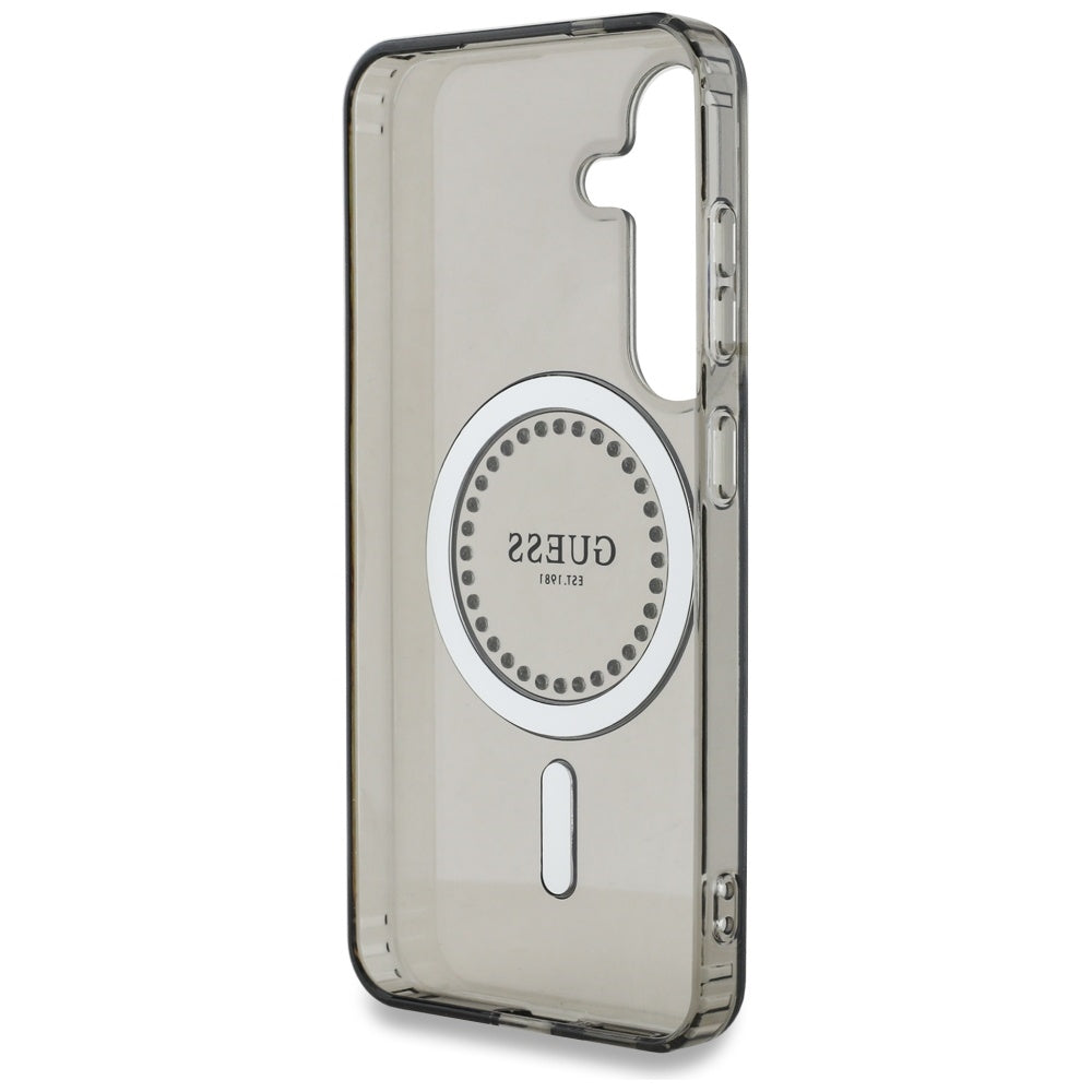 Etui MagSafe dla Samsung Galaxy S25 S931, Guess, IML Rhinestone, Czarne