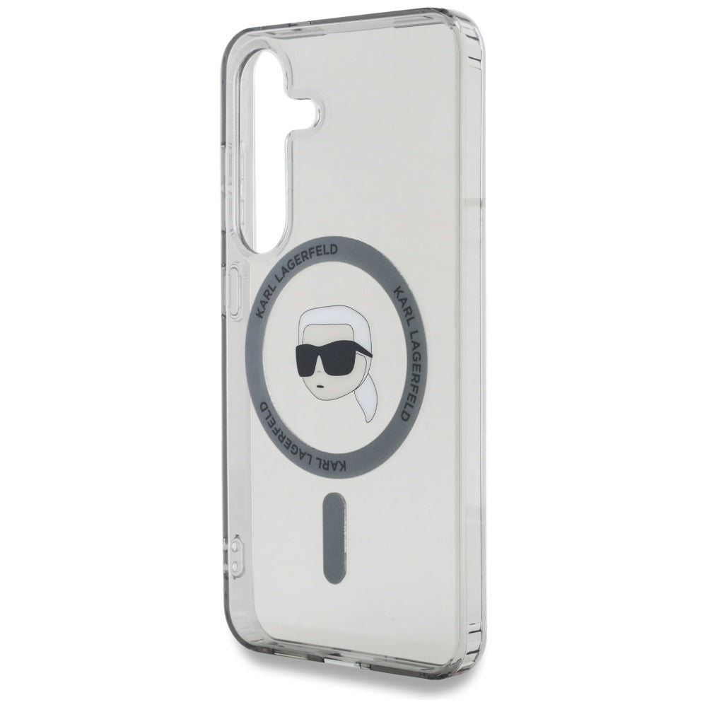 Etui MagSafe dla Samsung Galaxy S25 S931, Karl Lagerfeld, IML Karl's Head, Czarne