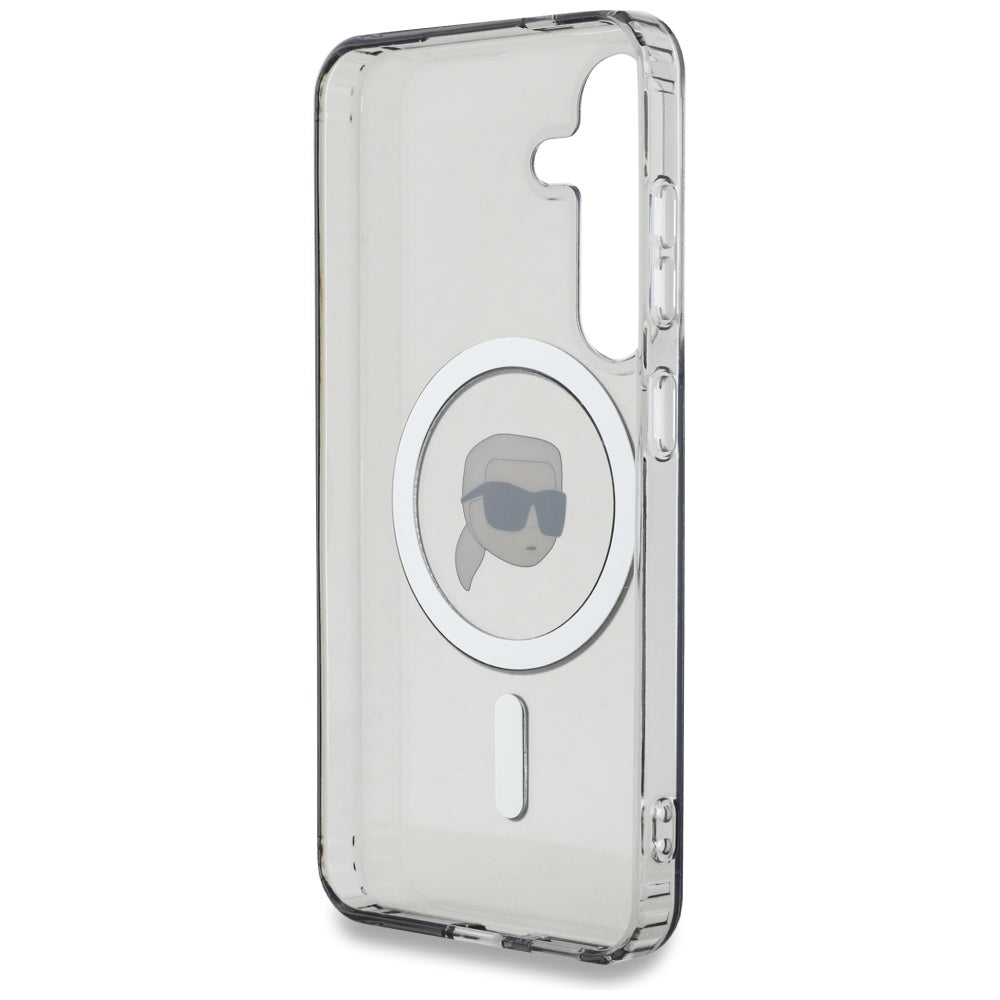 Etui MagSafe dla Samsung Galaxy S25 S931, Karl Lagerfeld, IML Karl's Head, Czarne