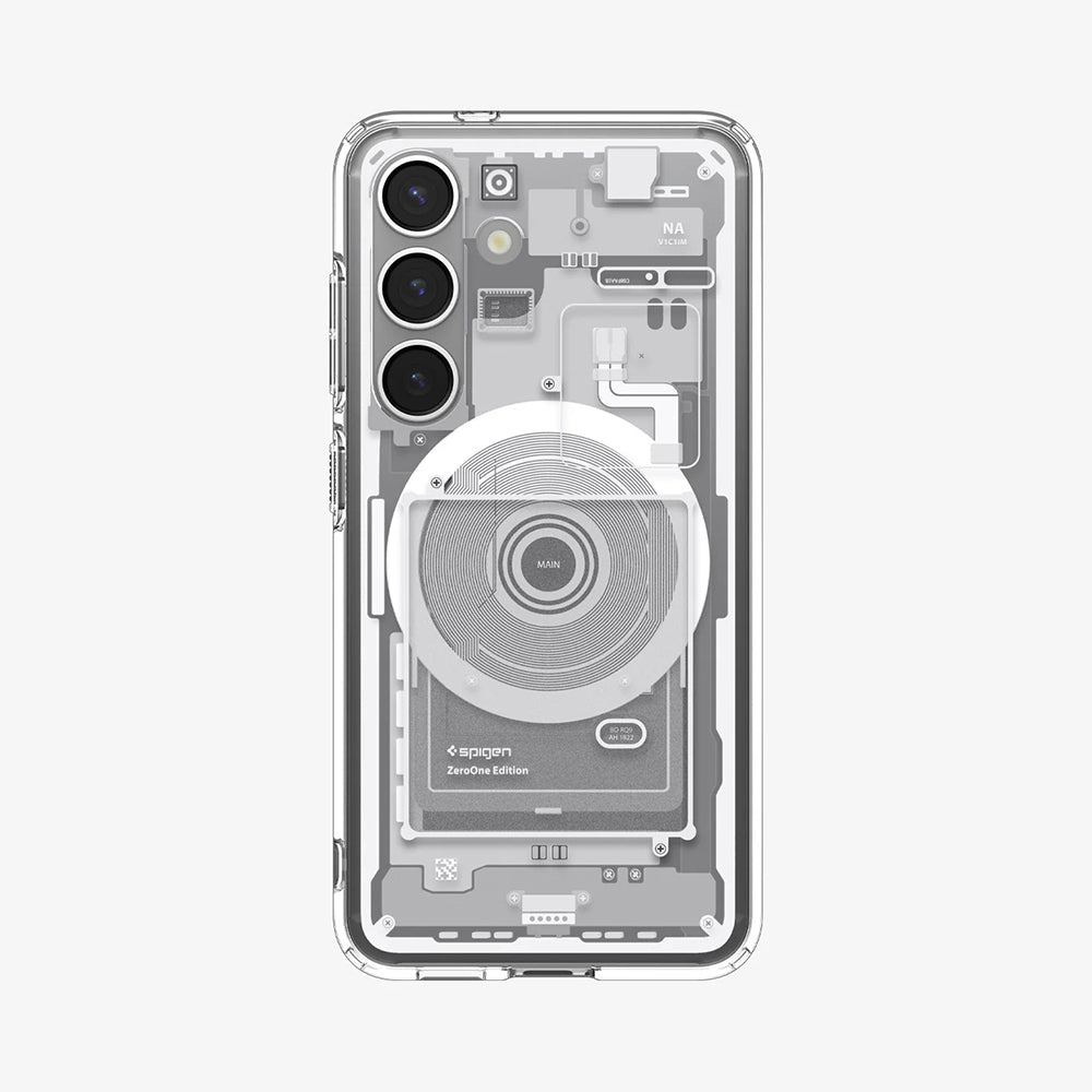 Etui MagSafe dla Samsung Galaxy S25 S931, Spigen, Ultra Hybrid Zero One, Białe ACS09004
