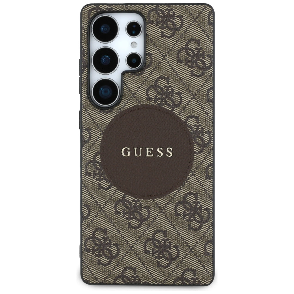 Etui MagSafe dla Samsung Galaxy S25 Ultra S938, Guess, 4G Circle Classic Logo, Brązowy