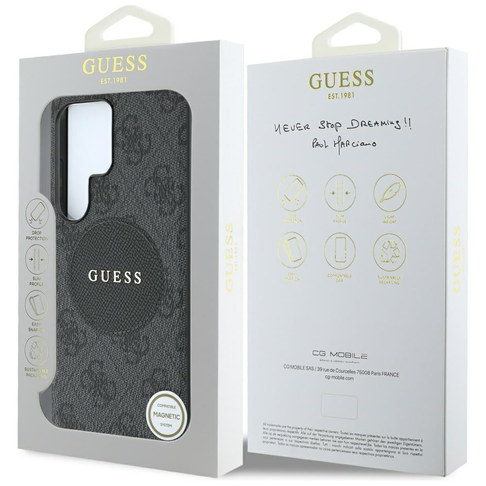 Etui MagSafe dla Samsung Galaxy S25 Ultra S938, Guess, 4G Circle Classic Logo, Czarne