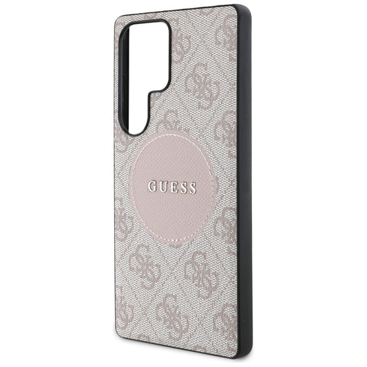 Etui MagSafe dla Samsung Galaxy S25 Ultra S938, Guess, 4G Circle Classic Logo, Różowy
