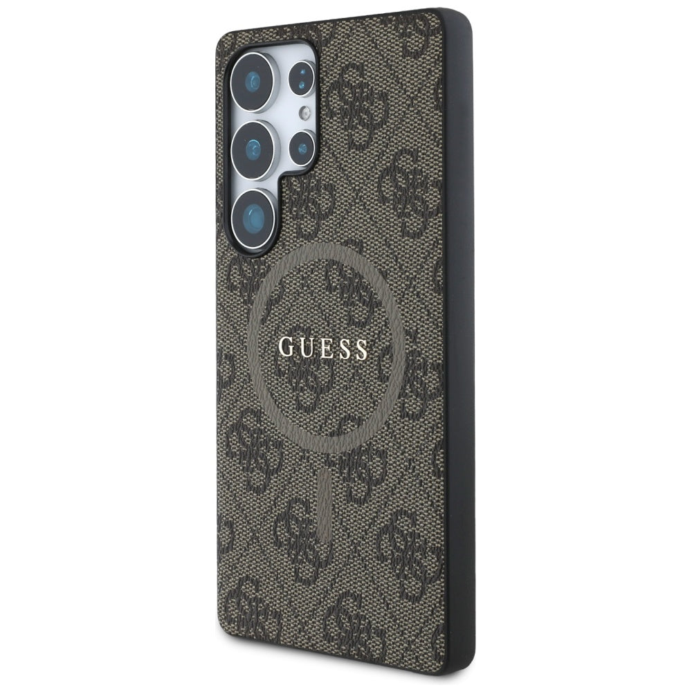 Etui MagSafe dla Samsung Galaxy S25 Ultra S938, Guess, 4G Ring Classic Logo, Brązowy