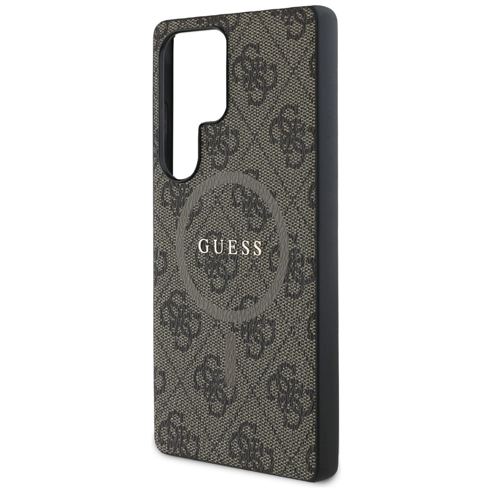Etui MagSafe dla Samsung Galaxy S25 Ultra S938, Guess, 4G Ring Classic Logo, Brązowy