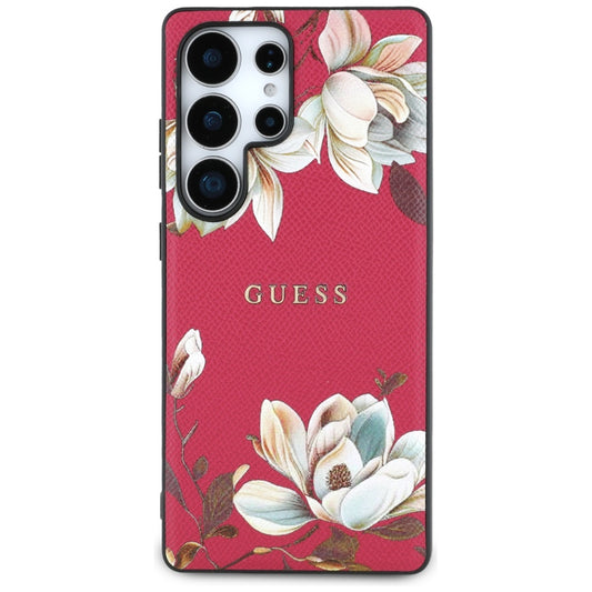 Etui MagSafe dla Samsung Galaxy S25 Ultra S938, Guess, Grained Flowers, Fuksja