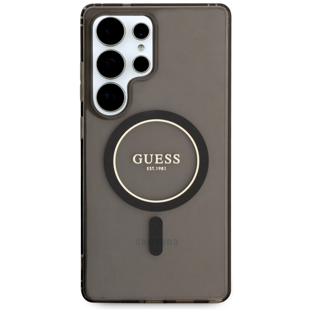 Etui MagSafe dla Samsung Galaxy S25 Ultra S938, Guess, IML Glitter Circle, Czarne