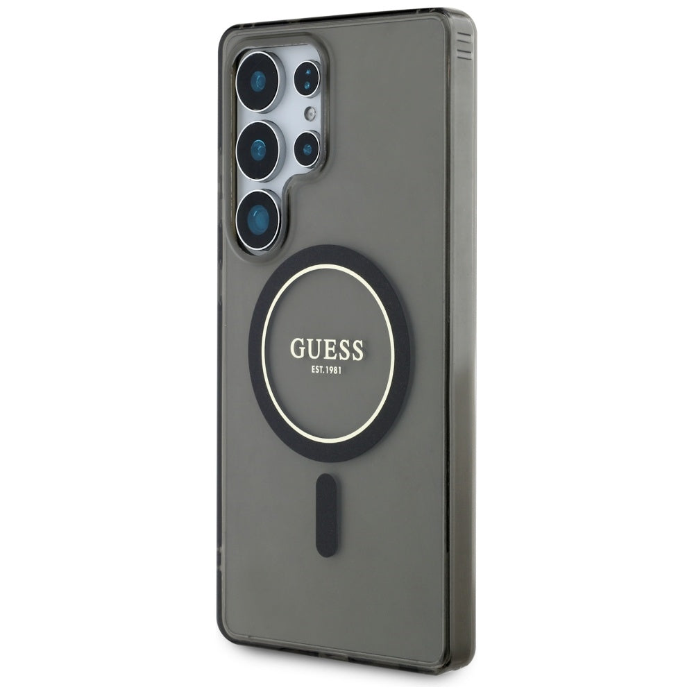 Etui MagSafe dla Samsung Galaxy S25 Ultra S938, Guess, IML Glitter Circle, Czarne