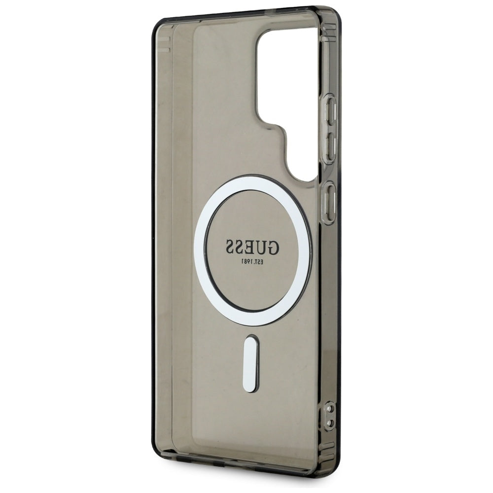 Etui MagSafe dla Samsung Galaxy S25 Ultra S938, Guess, IML Glitter Circle, Czarne