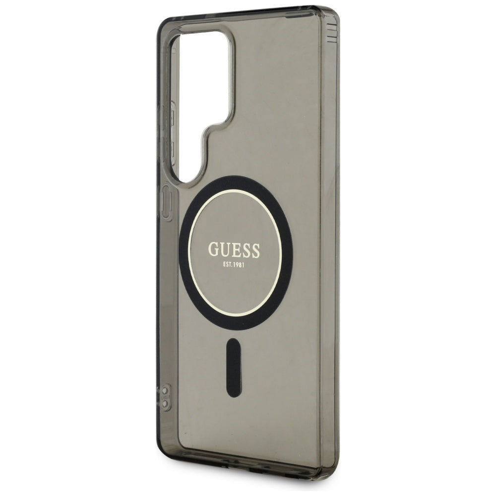 Etui MagSafe dla Samsung Galaxy S25 Ultra S938, Guess, IML Glitter Circle, Czarne