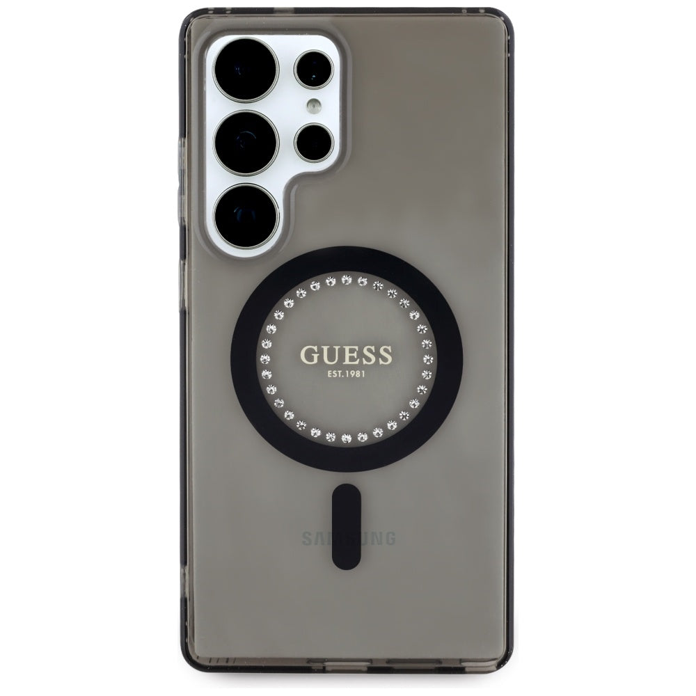 Etui MagSafe dla Samsung Galaxy S25 Ultra S938, Guess, IML Rhinestone, Czarne