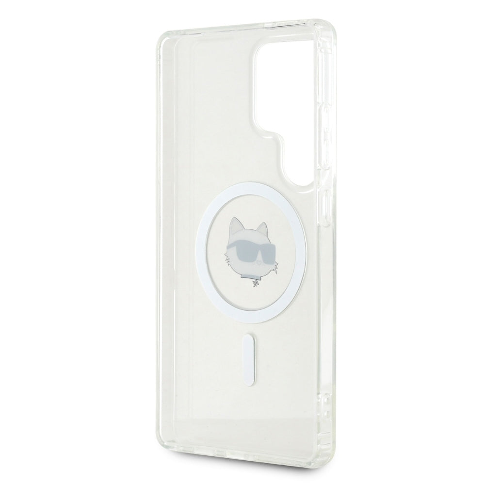 Etui MagSafe dla Samsung Galaxy S25 Ultra S938, Karl Lagerfeld, IML Choupette's Head, Białe.