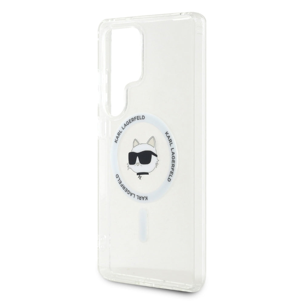 Etui MagSafe dla Samsung Galaxy S25 Ultra S938, Karl Lagerfeld, IML Choupette's Head, Białe.