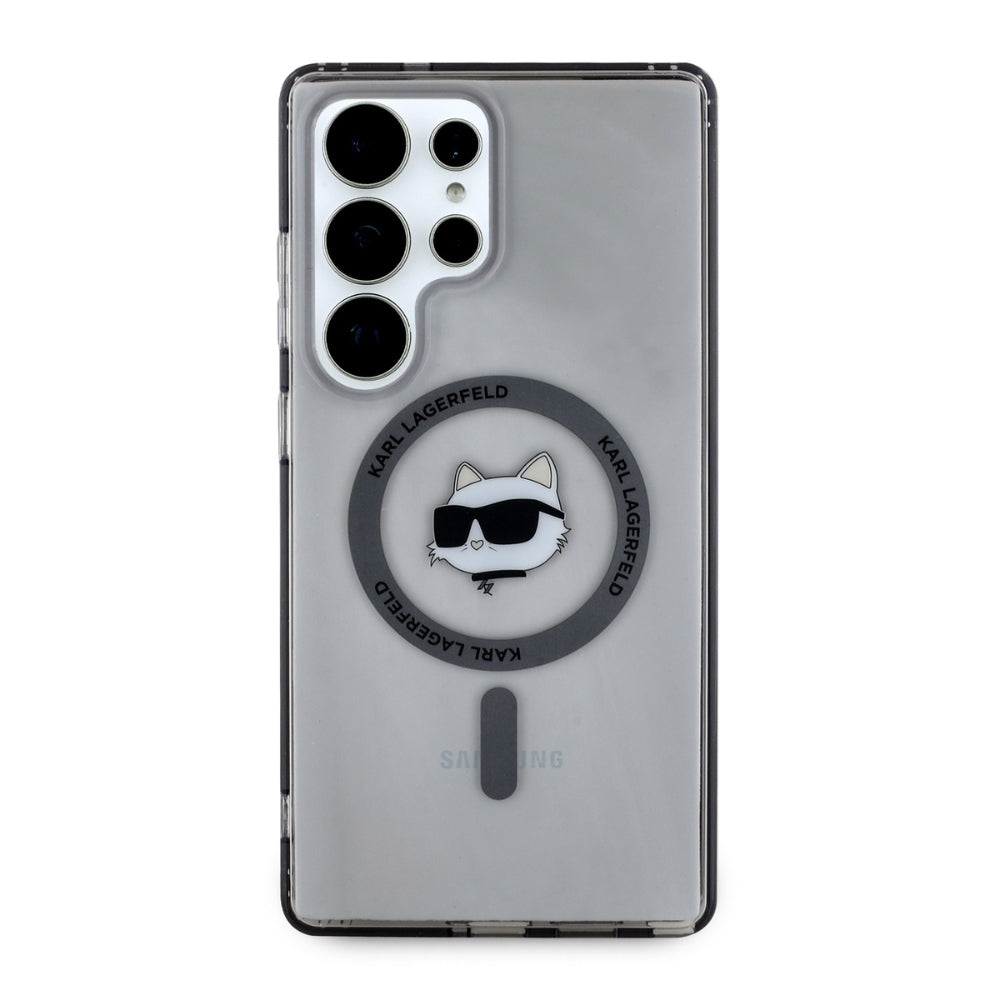 Etui MagSafe dla Samsung Galaxy S25 Ultra S938, Karl Lagerfeld, IML Choupette's Head, Czarne