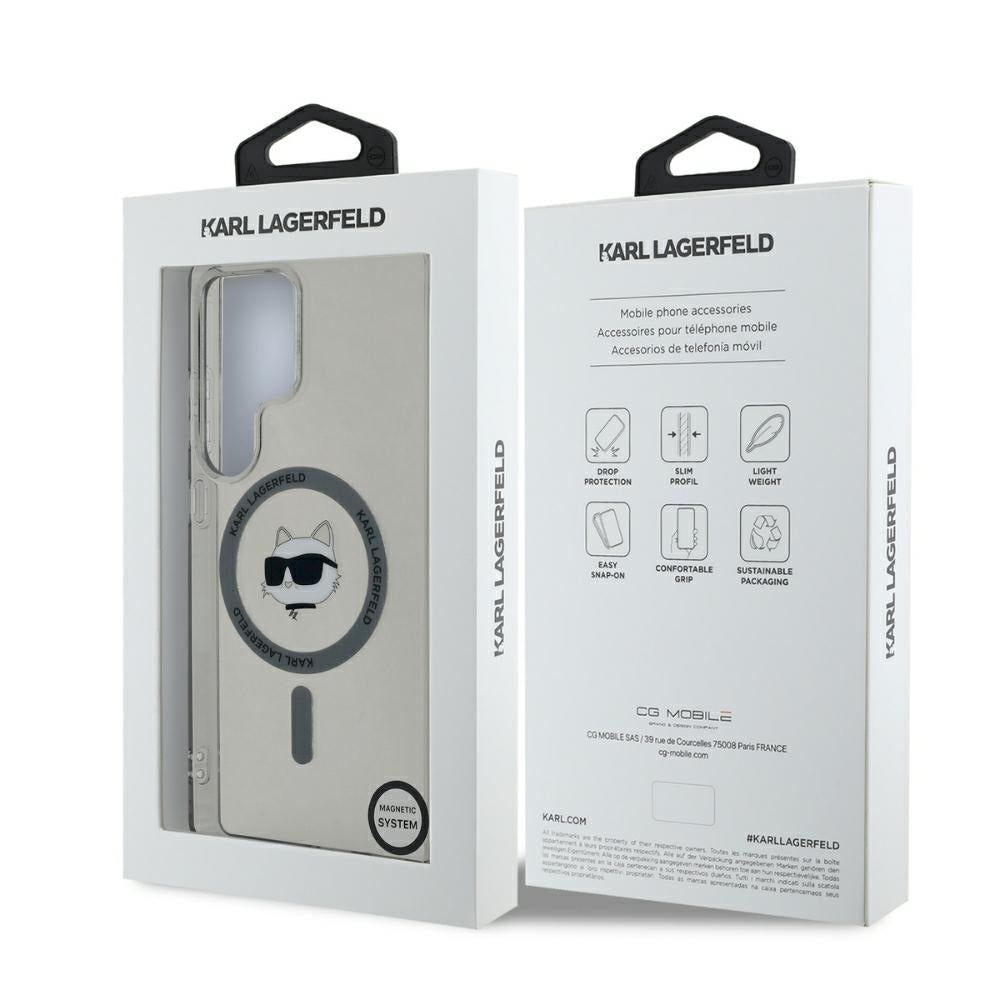 Etui MagSafe dla Samsung Galaxy S25 Ultra S938, Karl Lagerfeld, IML Choupette's Head, Czarne