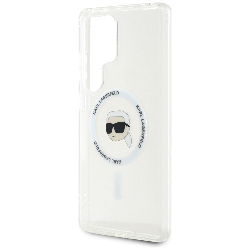 Etui MagSafe dla Samsung Galaxy S25 Ultra S938, Karl Lagerfeld, IML Karl's Head, Białe