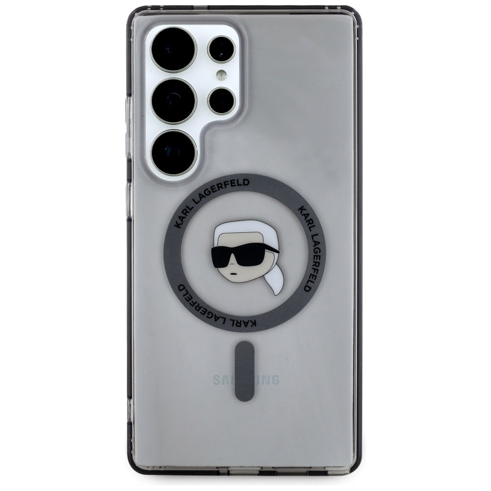 Etui MagSafe dla Samsung Galaxy S25 Ultra S938, Karl Lagerfeld, IML Karl's Head, Czarne