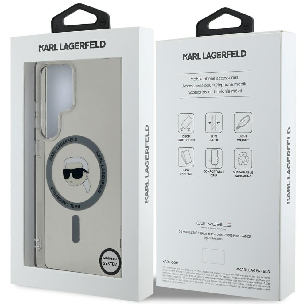 Etui MagSafe dla Samsung Galaxy S25 Ultra S938, Karl Lagerfeld, IML Karl's Head, Czarne