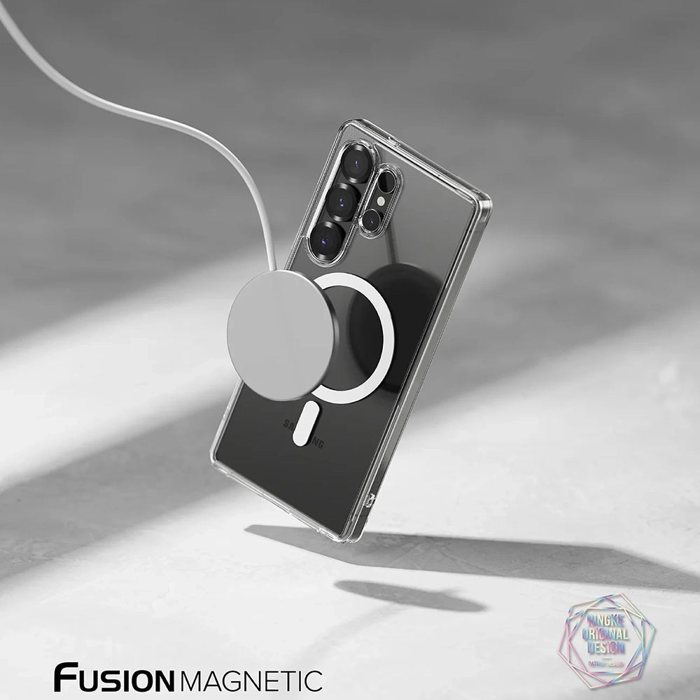 Etui MagSafe do Samsung Galaxy S25 Ultra S938, Ringke, Fusion, Matowa Przezroczysta