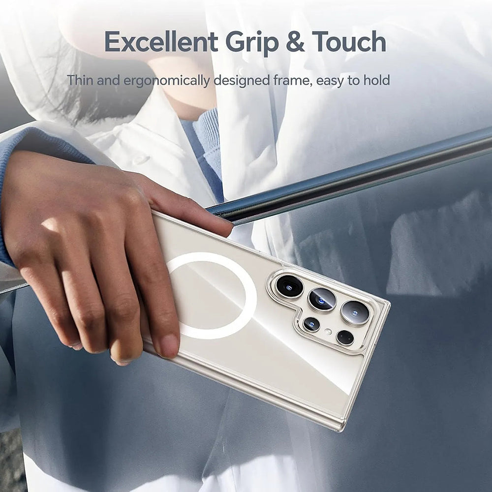 Etui MagSafe dla Samsung Galaxy S26 S942, Blueo, Crystal+ Anti-Drop, Przezroczyste