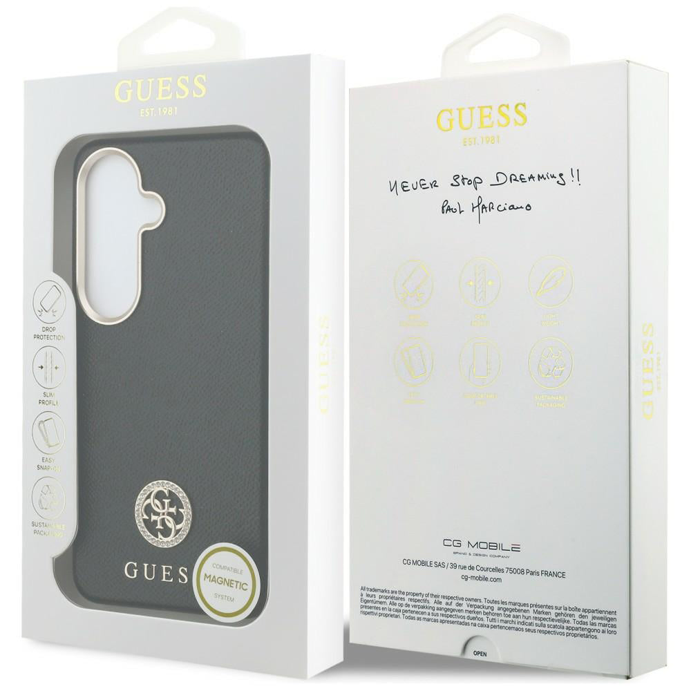 Etui MagSafe dla Samsung Galaxy S26 Plus S947, Guess, Rhinestone Round Logo, Czarne