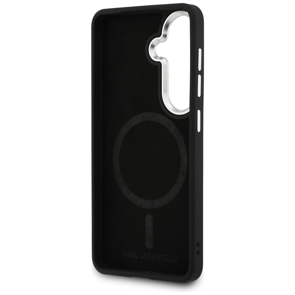 Etui MagSafe dla Samsung Galaxy S26 Plus S947, Karl Lagerfeld, Initial Logo Debossed, Czarne