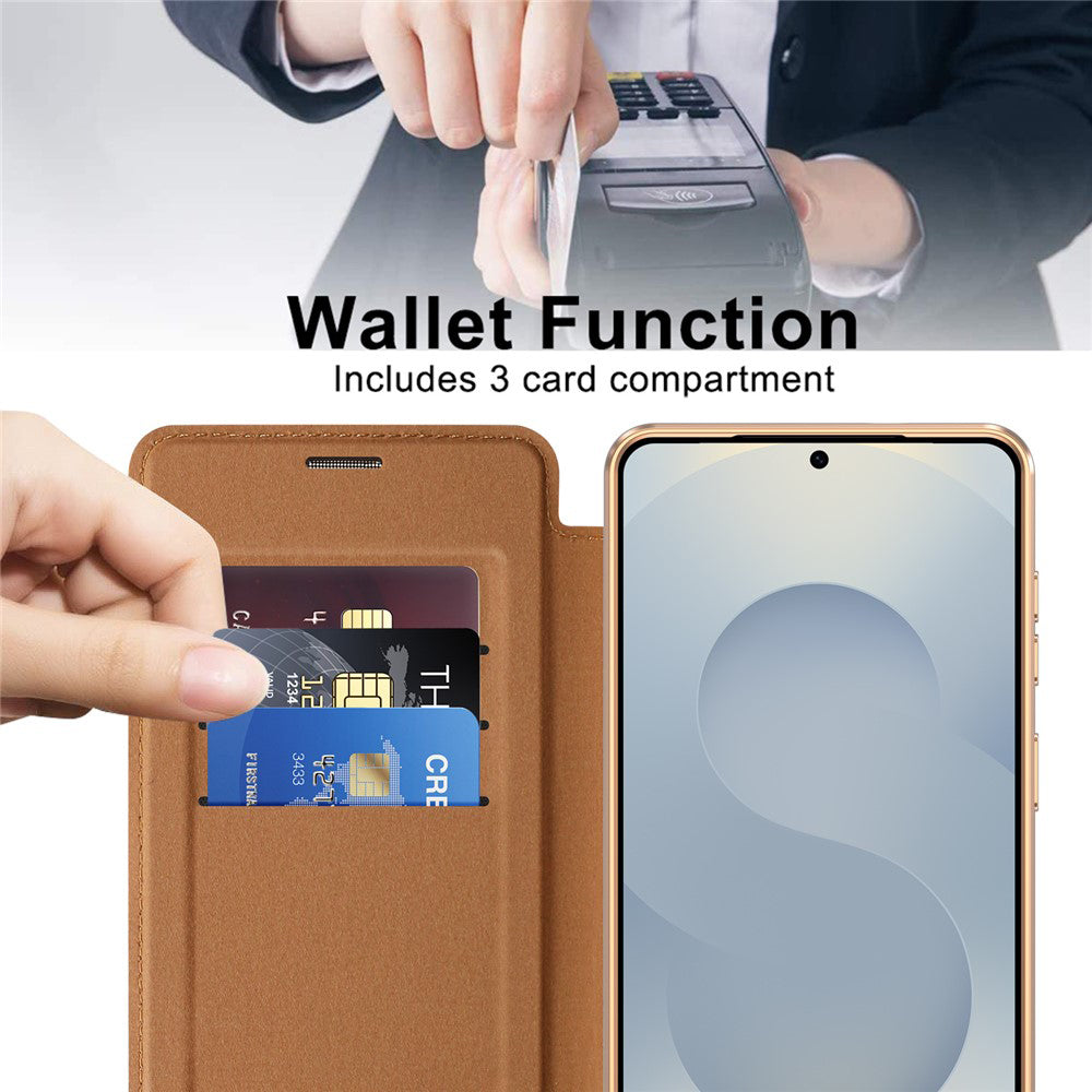 Etui MagSafe do Samsung Galaxy S26 Plus S947, Techsuit, SmartMag Book, Brązowe