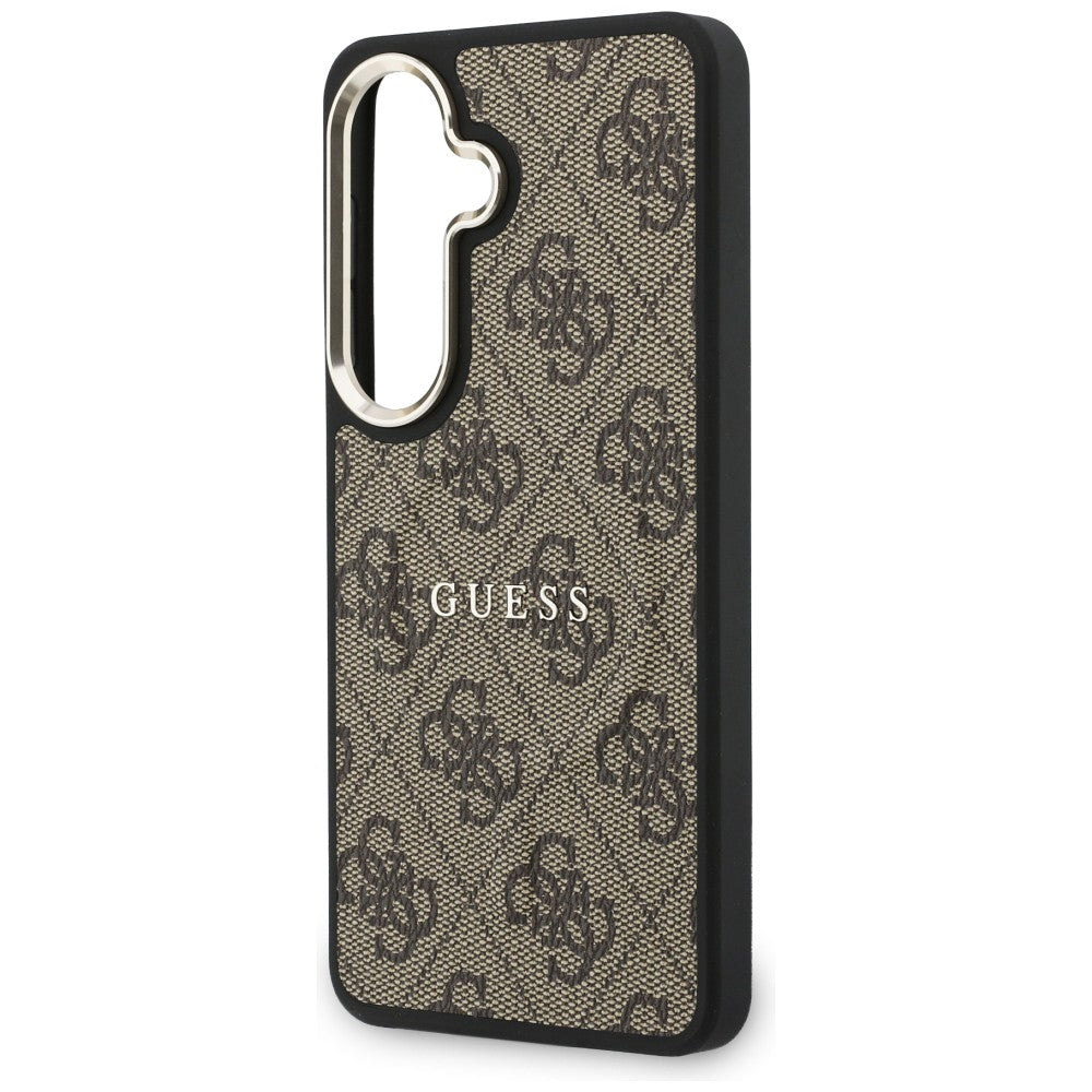 Etui MagSafe dla Samsung Galaxy S26 S942, Guess, 4G Embossed Ring, Brązowy