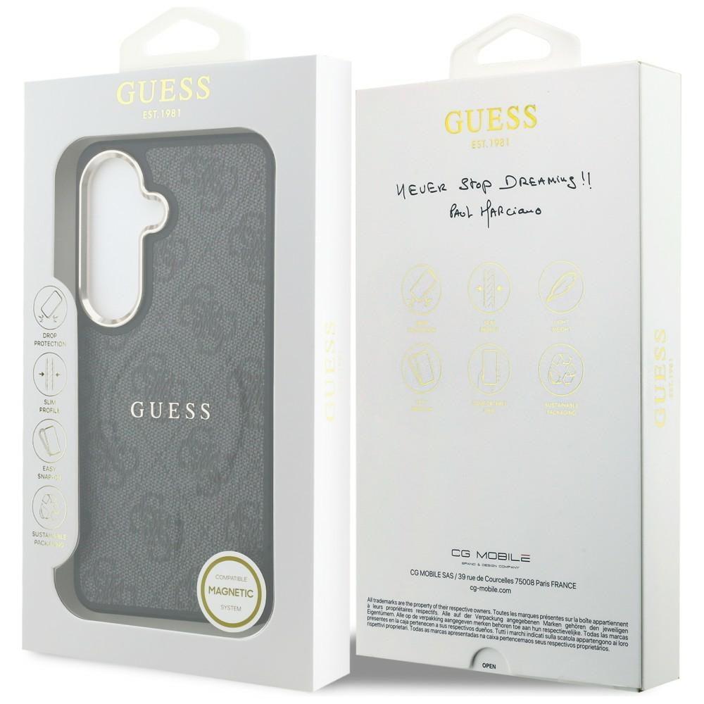 Etui MagSafe dla Samsung Galaxy S26 S942, Guess, 4G Embossed Ring, Czarne