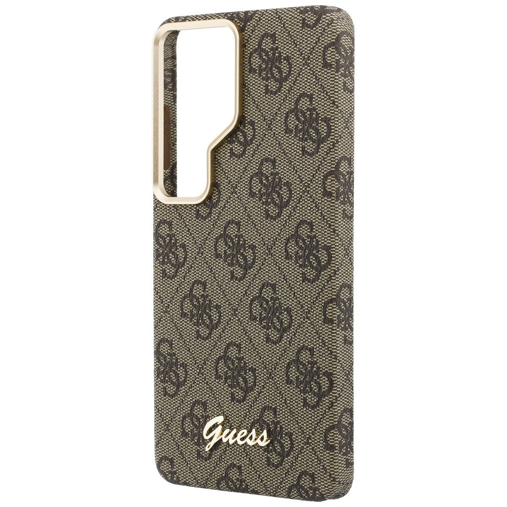 Etui MagSafe dla Samsung Galaxy S26 S942, Guess, 4G Script Logo, Brązowy