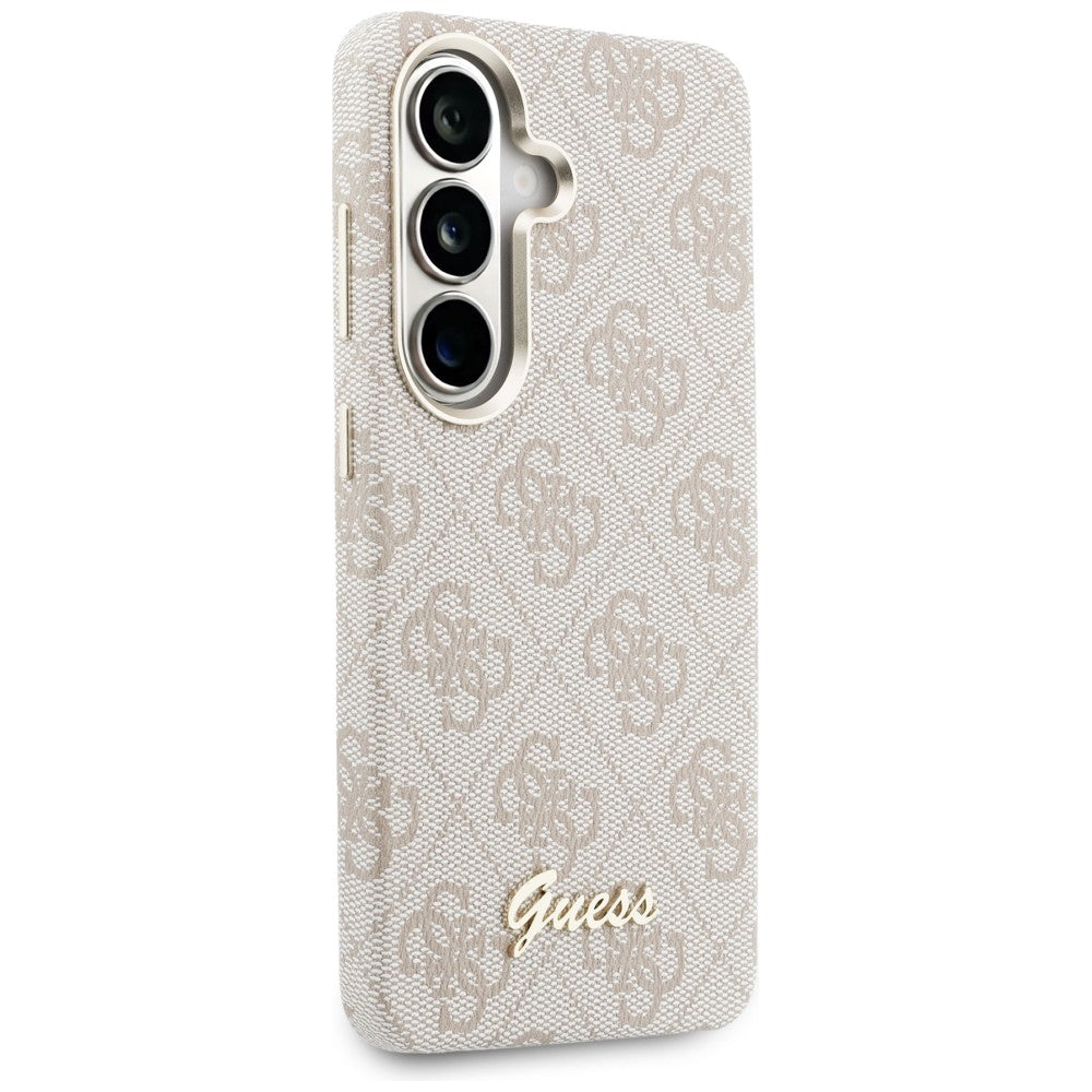 Etui MagSafe dla Samsung Galaxy S26 S942, Guess, 4G Script Logo, Różowy