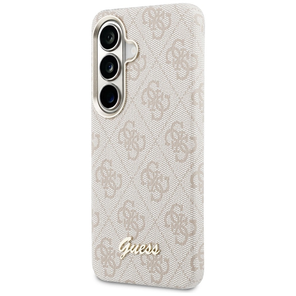 Etui MagSafe dla Samsung Galaxy S26 S942, Guess, 4G Script Logo, Różowy