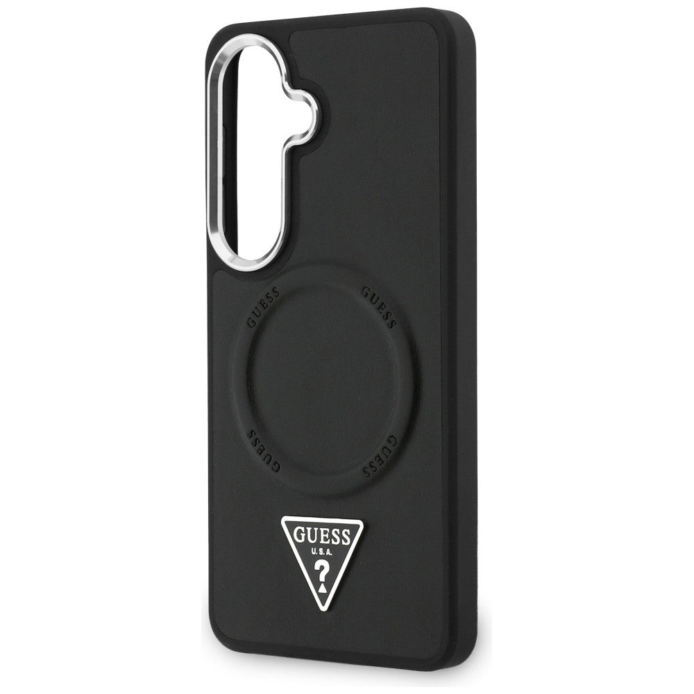 Etui MagSafe dla Samsung Galaxy S26 S942, Guess, Embossed Ring Triangle Logo, Czarne